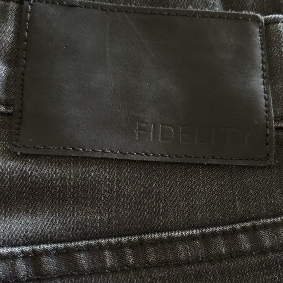 Fidelity Denim Men’s 50-11 Black Wash Jeans Sz 32X35 Straight Leg Revolver Cloud - Picture 5 of 9